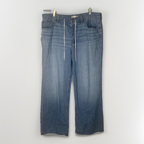 Madewell Jeans Low Slung Baggy Womens 32 /14 Medium Wash Denim Button Fly - Picture 2 of 16